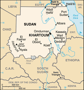 Sudan 2017 map (World Factbook)