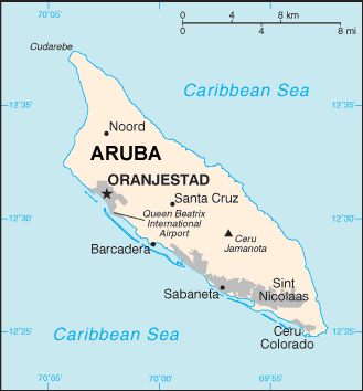 Aruba map (World Factbook, modified)