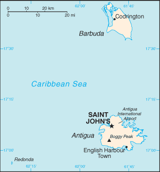 Antigua and Barbuda map (World Factbook)