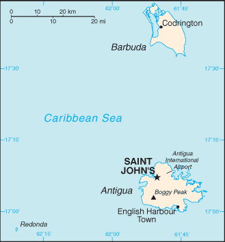 Antigua and Barbuda map (World Factbook) - Click Image to Close