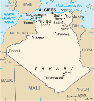 Algeria map (World Factbook)