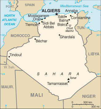 Algeria map (World Factbook) - Click Image to Close