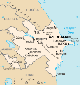 Azerbaijan map (World Factbook, modified)