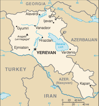 Armenia map (World Factbook)