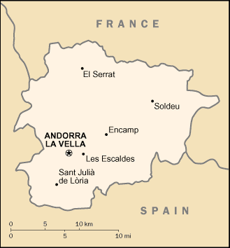Andorra map (World Factbook)