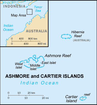 Ashmore and Cartier Islands map (World Factbook, modified)