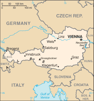 Austria map (World Factbook) - Click Image to Close