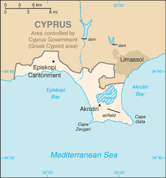 Cyprus (Akrotiri Sovereign Base Area) map (World Factbook)