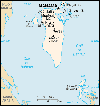 Bahrain map (World Factbook)