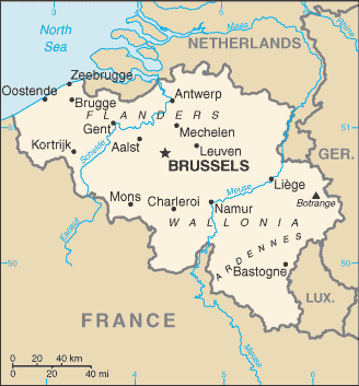 Belgium map (World Factbook)