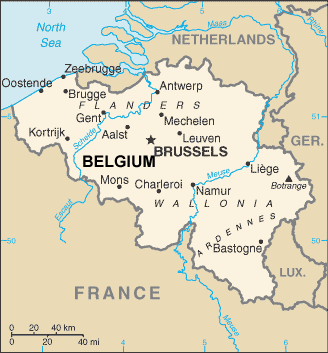 Belgium map (World Factbook, modified)