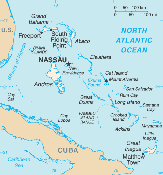 Bahamas, The map (World Factbook)