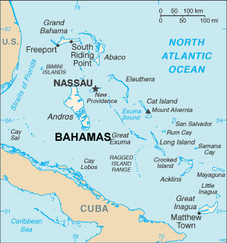 Bahamas, The map (World Factbook, modified) - Click Image to Close