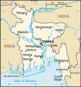 Bangladesh map (World Factbook)