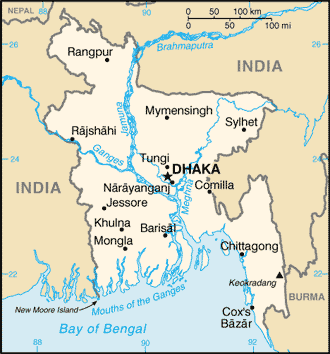 Bangladesh map (World Factbook) - Click Image to Close