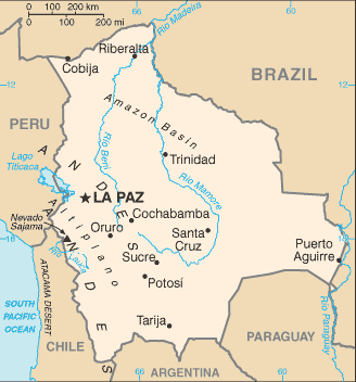 Bolivia map (World Factbook)