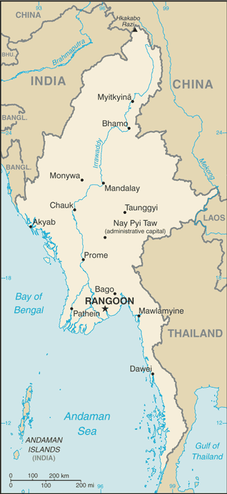 Burma map (World Factbook)