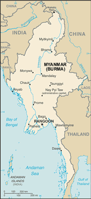 Burma map (World Factbook, modified) - Click Image to Close