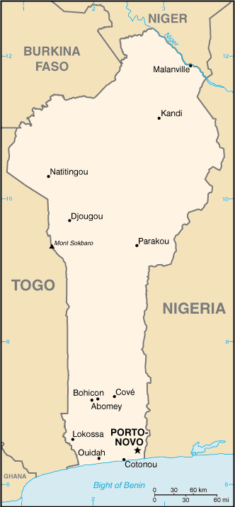 Benin map (World Factbook)