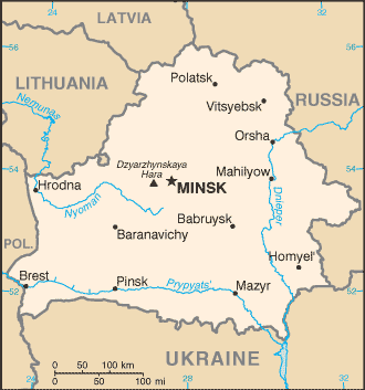Belarus map (World Factbook)