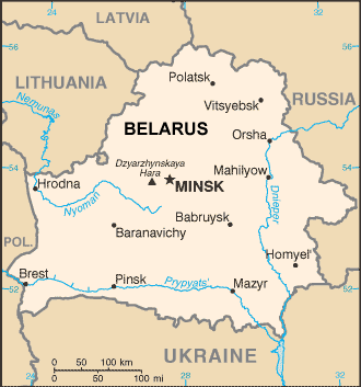 Belarus map (World Factbook, modified) - Click Image to Close