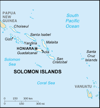 Solomon Islands map (World Factbook, modified)