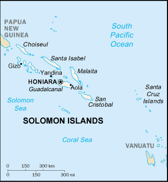 Solomon Islands map (World Factbook, modified) - Click Image to Close