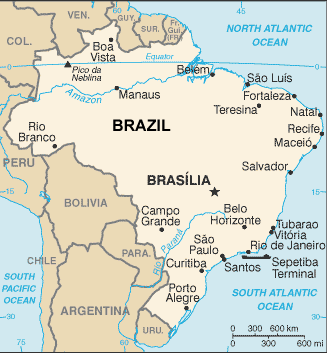 Brazil map (World Factbook, modified)