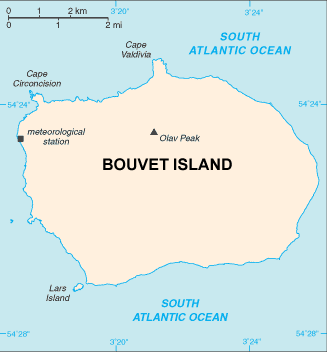 Bouvet Island map (World Factbook, modified) - Click Image to Close