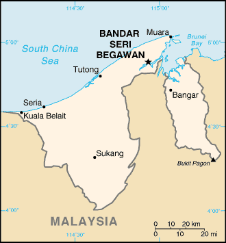 Brunei map (World Factbook)