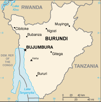 Burundi map (World Factbook, modified) - Click Image to Close