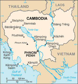 Cambodia map (World Factbook, modified)