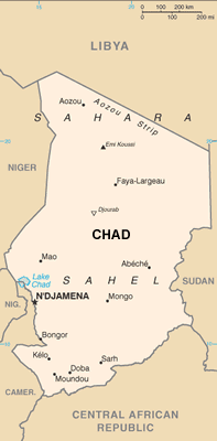 Chad map (World Factbook, modified)