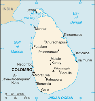 Sri Lanka map (World Factbook) - Click Image to Close