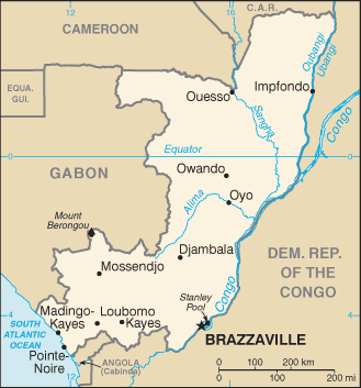 Congo, Republic of the map (World Factbook)