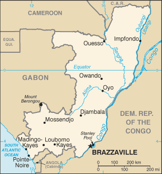 Congo, Republic of the map (World Factbook) - Click Image to Close