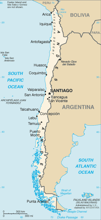 Chile map (World Factbook)