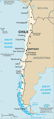 Chile map (World Factbook, modified)