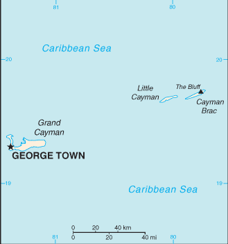 Cayman Islands map (World Factbook) - Click Image to Close