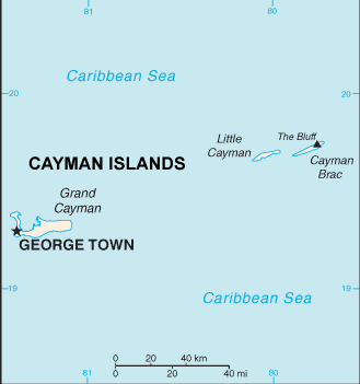Cayman Islands map (World Factbook, modified)
