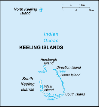 Cocos (Keeling) Islands map (World Factbook, modified)