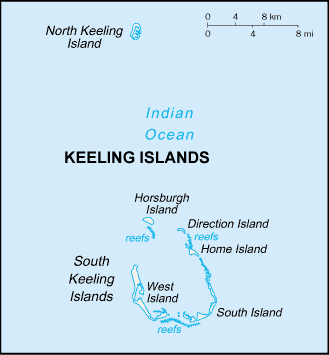 Cocos (Keeling) Islands map (World Factbook, modified) - Click Image to Close