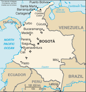 Colombia map (World Factbook)