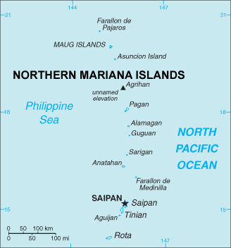 Northern Mariana Islands map (World Factbook, modified)