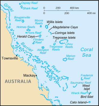 Coral Sea Islands map (World Factbook)