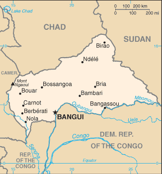 Central African Republic map (World Factbook)