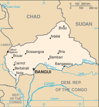 Central African Republic map (World Factbook) - Click Image to Close