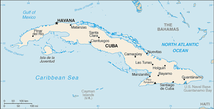 Cuba map (World Factbook, modified) - Click Image to Close