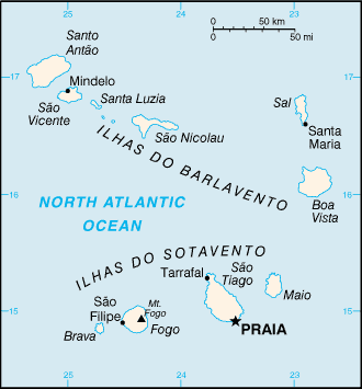 Cape Verde map (World Factbook)