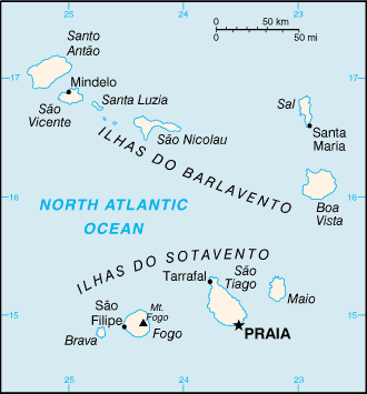 Cape Verde map (World Factbook) - Click Image to Close